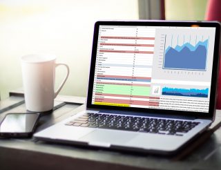 Laptop showing growth strategy