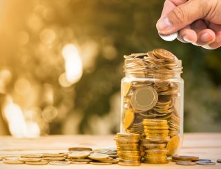 Coins in a jar